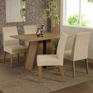 Juego de Comedor con 4 Sillas Marrón/Imperial