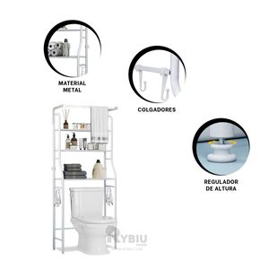 Rack Durable y Resistente de Baño Blanco Y+Post-it adhesivos