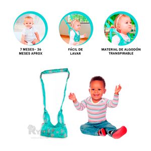 Arnes Practico de Bebe en Color Verde Agua Y+Stickers