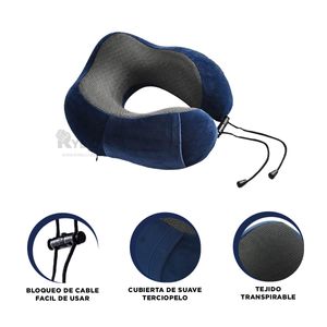 Almohada Cervical en Color Azul Y+Papel de Regalo