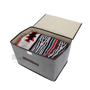 Caja Contenedora de Tela en Color Plomo Y+Papel de Regalo