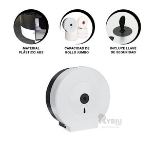 Dispensador de Rollo Sanitario en Blanco Y+Papel de Regalo