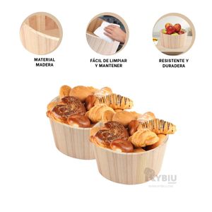 Cubeta Diseño Rustico en Tono Madera Y+Stickers