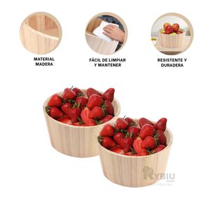 Cubeta Diseño Rustico en Tono Madera Y+Stickers