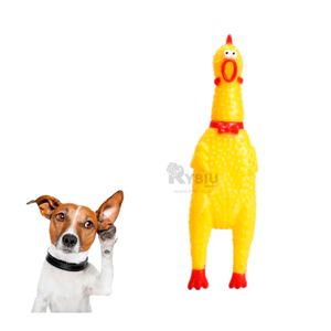 Juguete de Pollo Masticable para Mascotas Talla S Amarillo