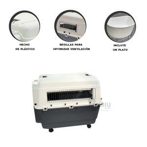 Transportador Ideal para Perro L120 Plomo Oscuro Y+Stickers