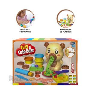 Set de Plastilina para Niños con Accesorio de Oso Color Cafe