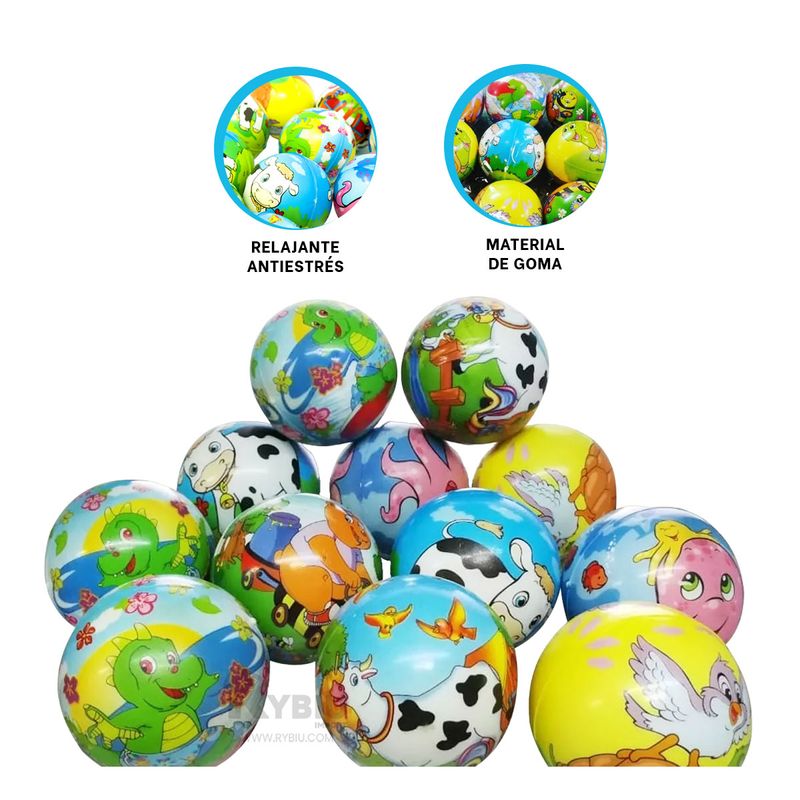 Set de Pelotas Antiestres de 12 piezas de Animales Real Plaza