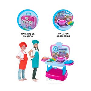 Set en Maleta con Ruedas de Cocina en Multicolor