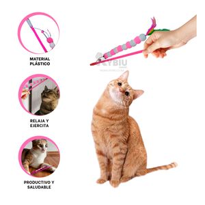 Varita de Juego para Gatos en Tono Rosado Y+Papel de Regalo