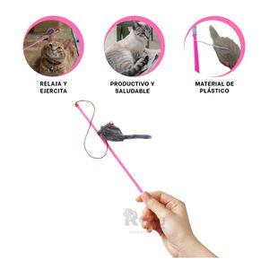 Varita Interactiva de Gato con Roedor en Rosado Y+Agendita