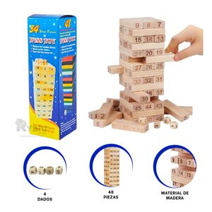 Jenga Clasico 48 Piezas en Color Madera