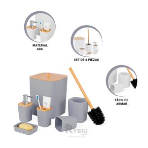 Organizador Funcional para Baños de Color Gris Y+Stickers