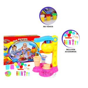 Plastilina Maquina de Helado de Color Amarillo Y+Stickers