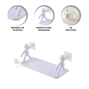 Repisa para Baño en Color Blanco Y+Stickers