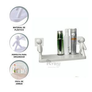 Repisa de Plastico Humanoide en Blanco Y+Papel de Regalo