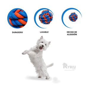 Pelota Resistente de Algodon Azul Y+Papel de Regalo