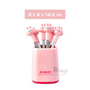 Tenedor Practico Resistente en Rosado Y+Papel de Regalo