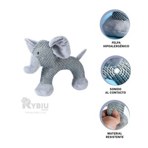 Peluche con Diseño de Elefante Tono Plomo Y+Papel de Regalo