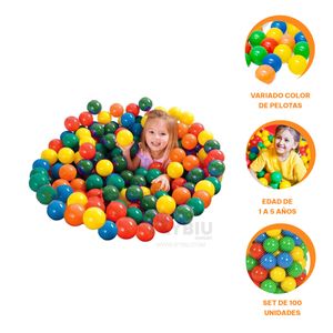 Set para Piscina 100 Unidades Multicolor Y+Stickers