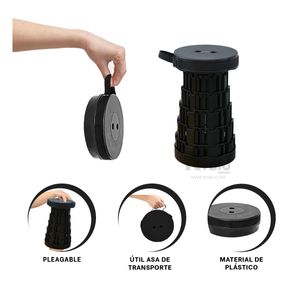 Silla Versatil y Util en Color Negro Y+Stickers