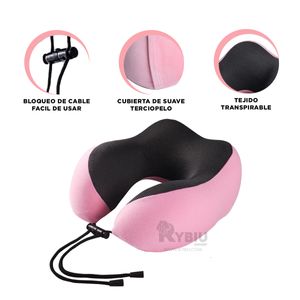 Almohada de Cuello para Viajar en Color Rosado