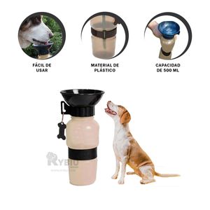Aqua Dog Botella para Agua de Mascotas de Color Gris