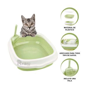 Arenero Adaptable para Gatos 40x33x11Verde Y+Papel de Regalo