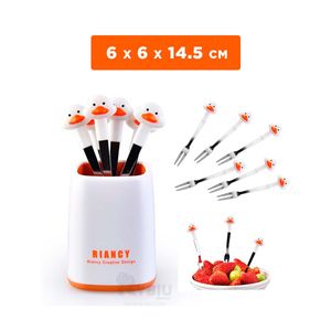 Tenedor Práctico con Diseño de Pato Blanco Y+Papel de Regalo