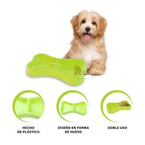 Plato con Doble Compartimiento de Pet Verde Y+Agendita