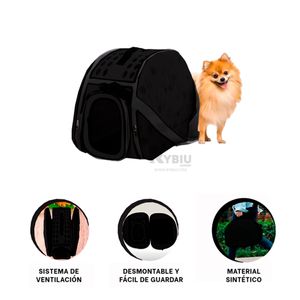Transportador para Mascotas de Goma Negro Y+Papel de Regalo