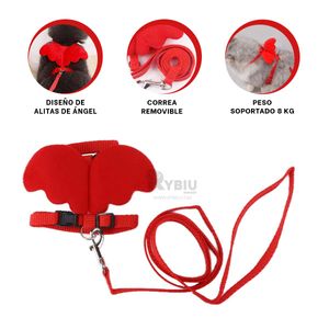Arnes Regulable para Pet con Alitas Pequeña en Color Rojo
