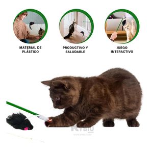 Varita Interactiva con Roedor para Gato en Verde Y+Agendita