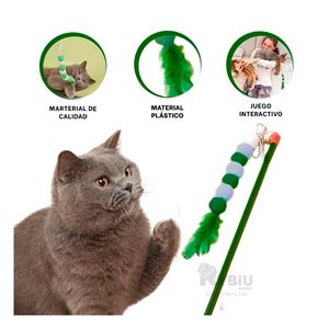 Varita Interactiva para Felinos de Color Verde Y+Agendita