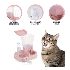 Dispensador Practico de Alimento en Rosado Y+Stickers