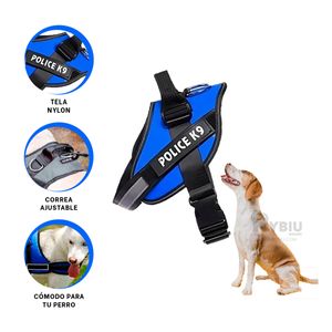 Arnes de Soporte Canino Talla S de Color Azul Y+Stickers