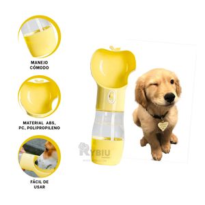 Dispensador de Liquidos para Perros Tono Amarillo Y+Stickers