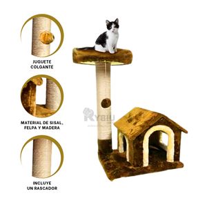 Torre Funcional para Felinos Mostaza Y+Post-it adhesivos