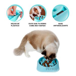 Plato Duradero Antiestres de Color Celeste Y+Stickers