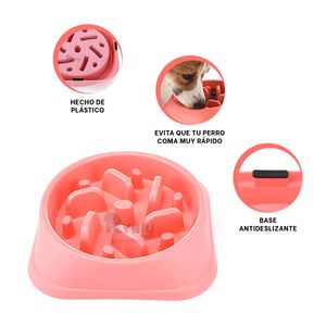Plato Pet Antiestres Cuadrado Moderno de Color Rojo