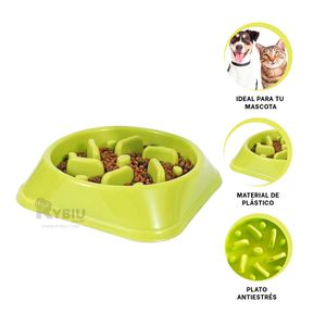 Plato Pet Antiestres Cuadrado Moderno de Color Verde