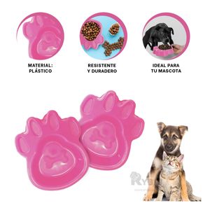 Plato Ergonomico para Perros en Rosado Y+Papel de Regalo