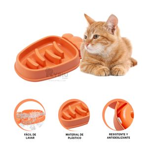 Plato Pet Antiestres Zanahoria Moderno de Color Naranja