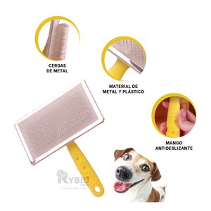 Peine con Cerdas de Metal Amarillo Talla M Y+Papel de Regalo