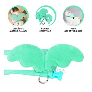 Arnes Regulable para Pet con Alitas Pequeña Color Turquesa