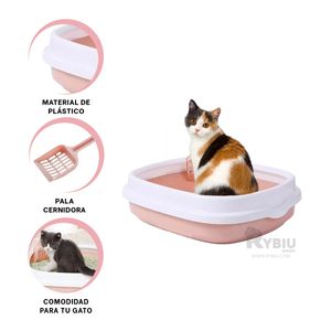 Arenero Versatil 48x40x12.5 en Rosado Y+Papel de Regalo