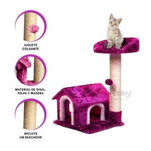 Casa de Dos Pisos de Cat de Color Rosado Y+Agendita