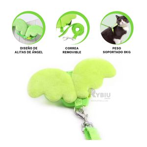 Arnes Regulable para Pet con Alitas Pequeña Color Verde