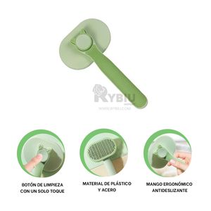 Cepillo Ergonomico para Gatos Verde Y+Papel de Regalo