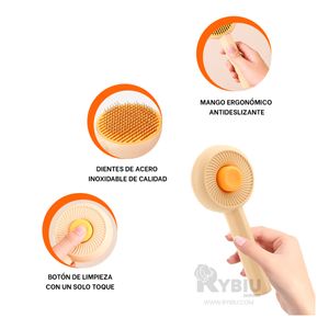 Cepillo para Mascotas y Quita Pelusas Naranja Y+Agendita